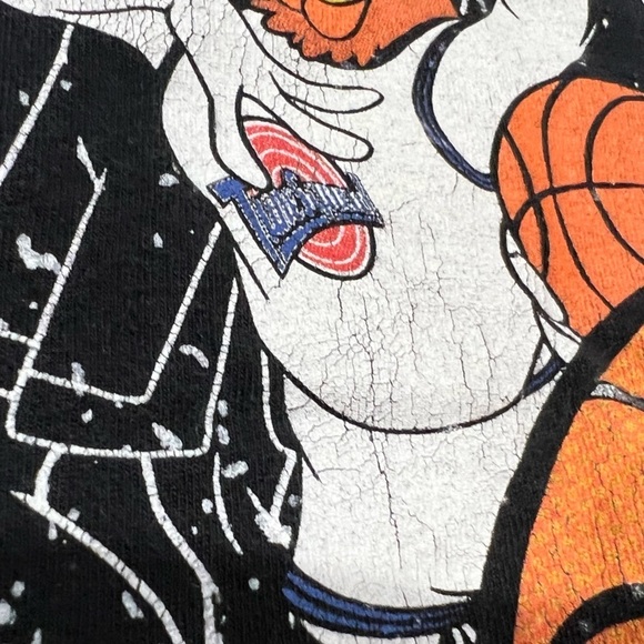 Space Jam Cartoon Basketball Sports Graphic Crewneck Tee Top Shirt - Picture 6 of 7